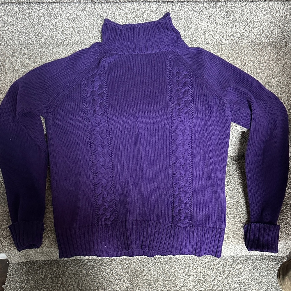 Chaps Deep Purple Turtleneck Sweater